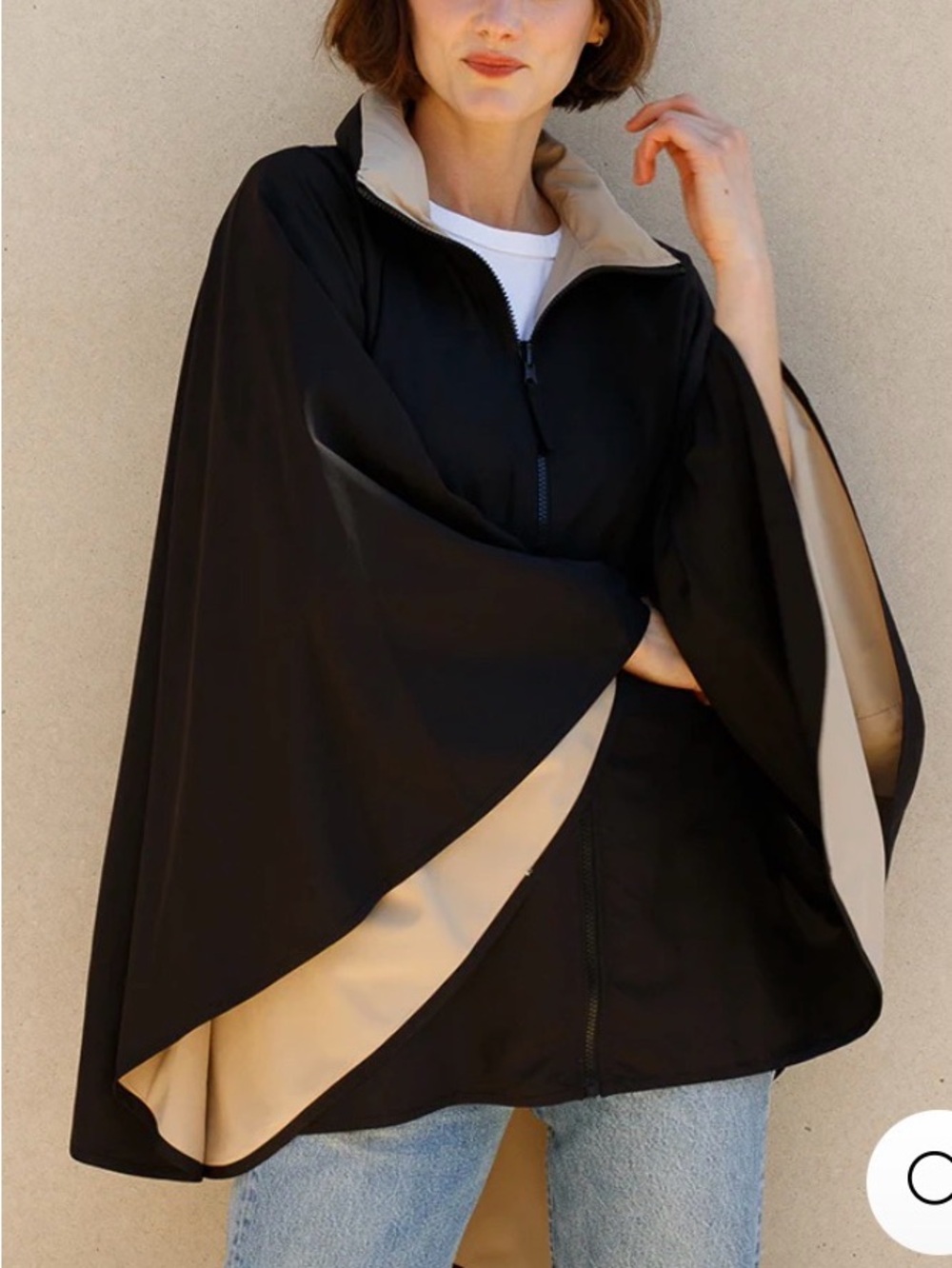 Rainraps Black & Camel SPORTYRAP Sport Poncho OS NWT Reversible Rain Cape Jacket